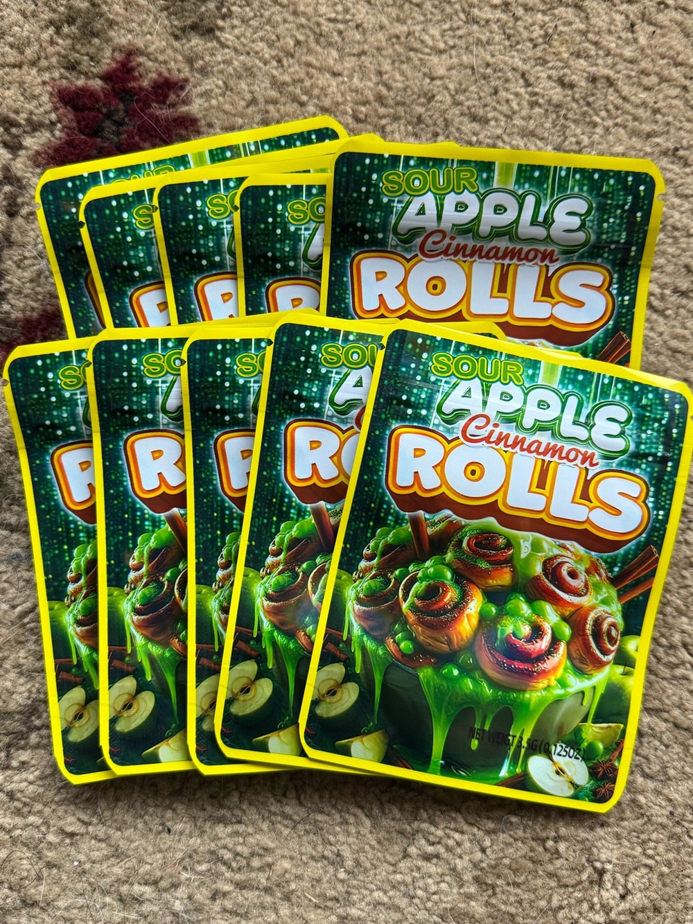Pack of 10 Sour Apple Cinnamon Rolls Empty Packages